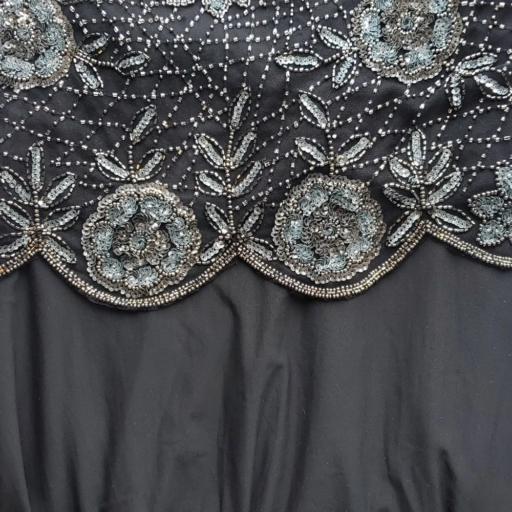 Pisarro Nights Black Vintage Maxi Beaded Sequin Gown 8 - Picture 6 of 8
